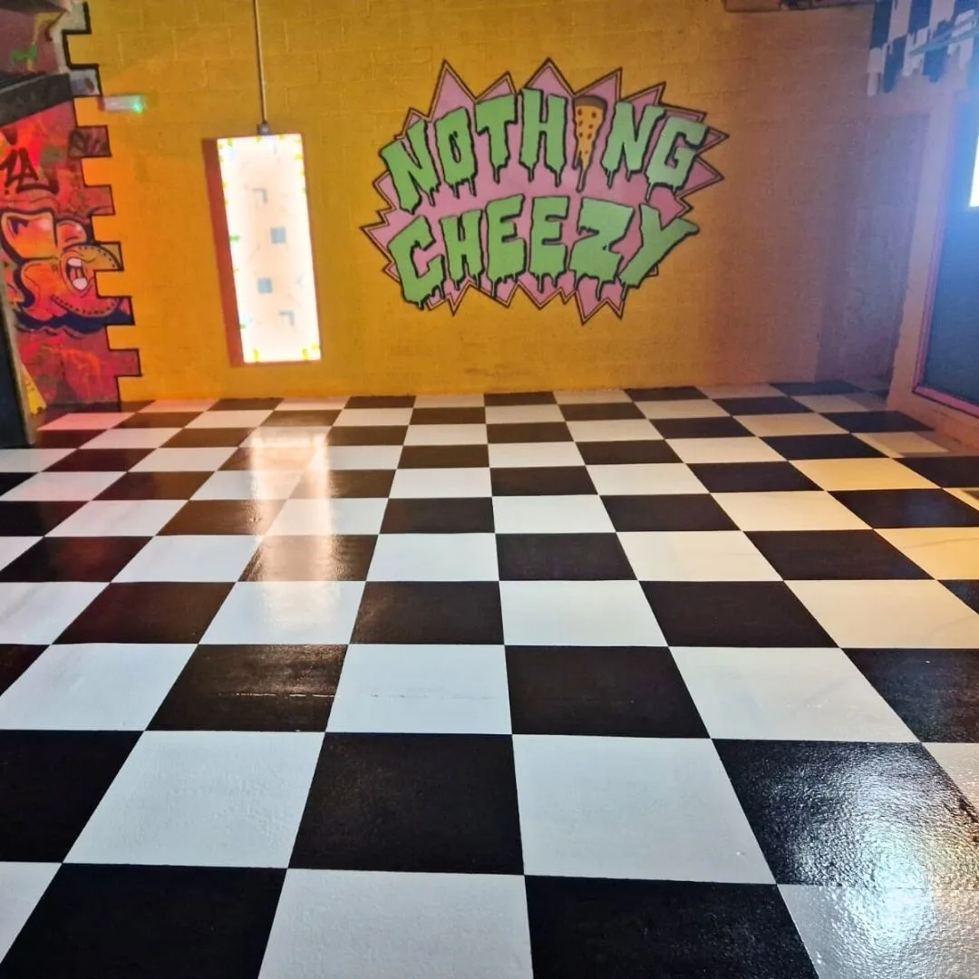 Epoxy High Build Coating - Resturant Checkered Floor Epoxy High Build Coating - Restaurant Checkered Floor