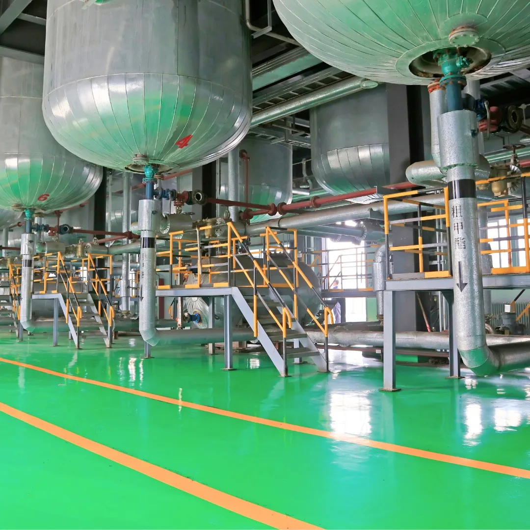 Brewery Storage tanks with Epoxy Resin Green Floors with Yellow walkways