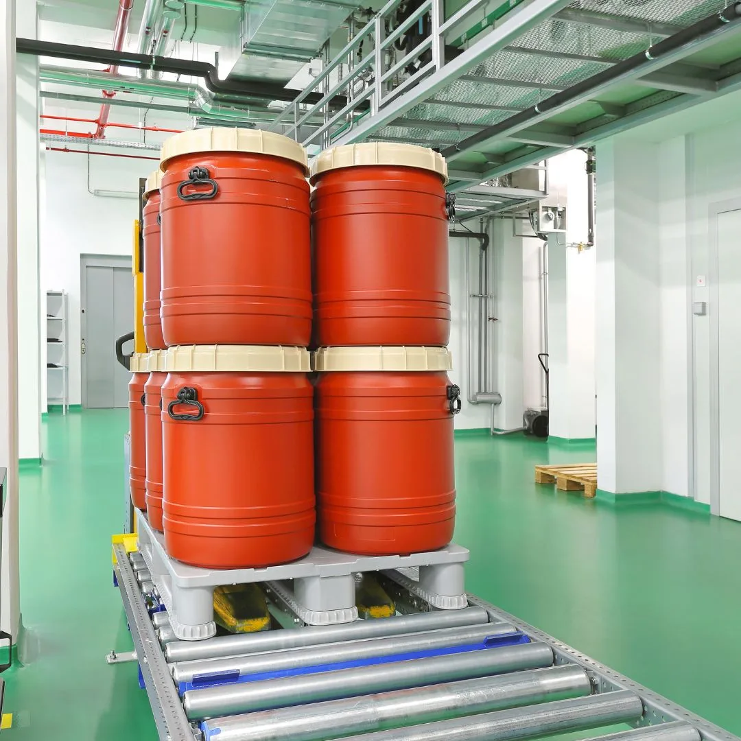 Chemical Storage Bay with Green Resin Floor