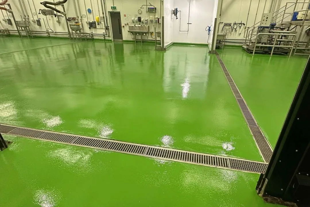 Polyurethane Cement - Green Coloured Floor in a food factory