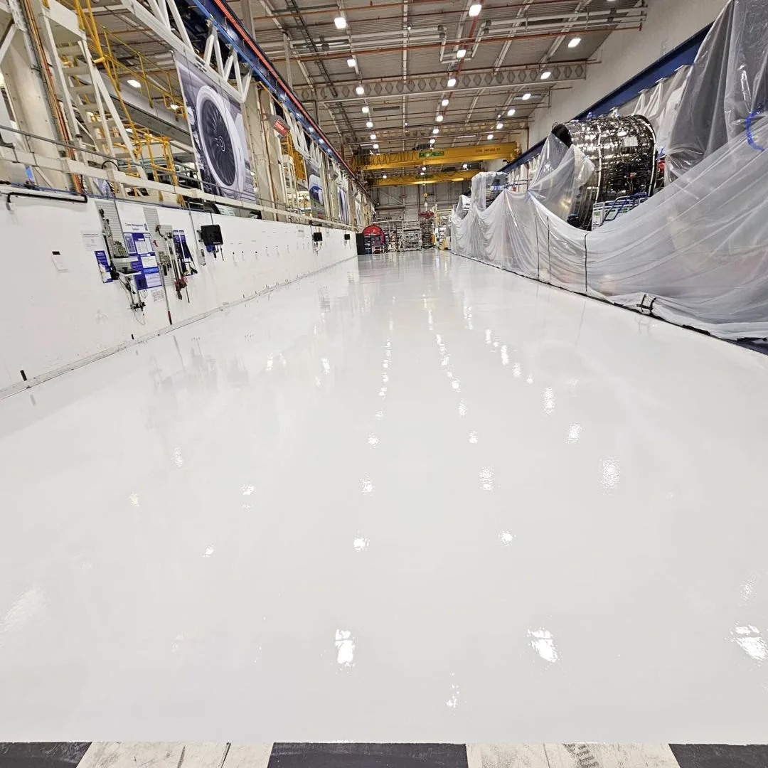 Skydrol-Resistant Coating in a Airport Hanger - White+2