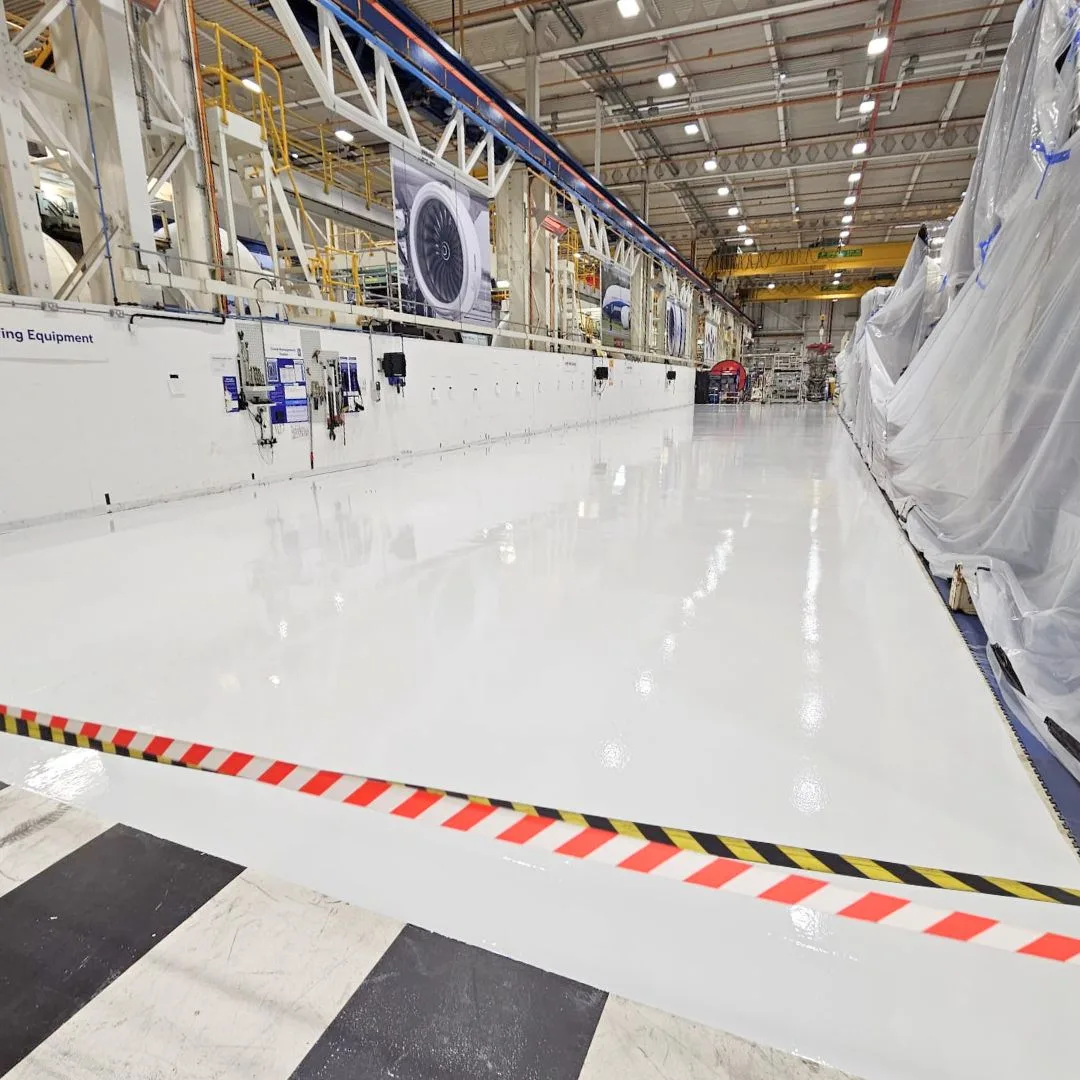 Skydrol-Resistant Coating in a Airport Hanger - White+3